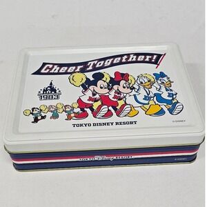 Tokyo Disney Resort Cheer Together 1983 Mickey Minnie Donald Daisy Cookie Tin